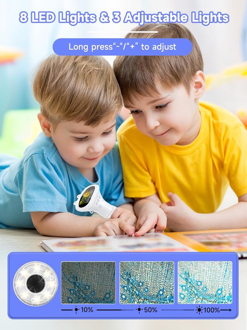 Acoath Microscope for Kids, 1000X Handheld Digital Miniscope with 2.0" Screen, Portable Pocket Microscope Education Toys Christmas Gifts for Age 3 4 5 6 7 8 9 10 Girls Boys - Image 3